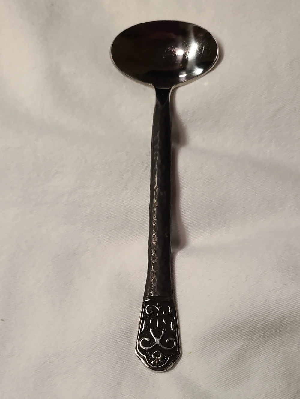 Avalon Spoon Hammered Flatware Silver Black